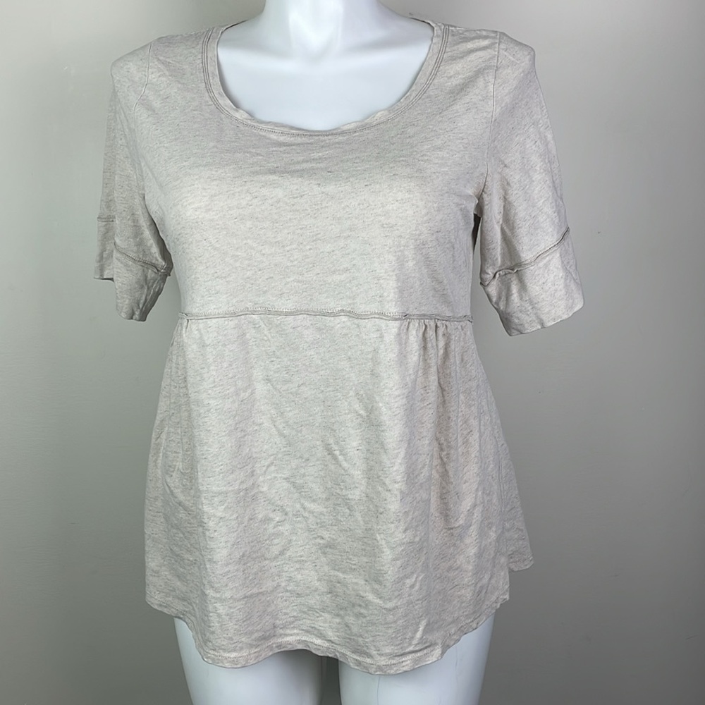 J.Jill Empire Waist Linen Short Sleeve Top